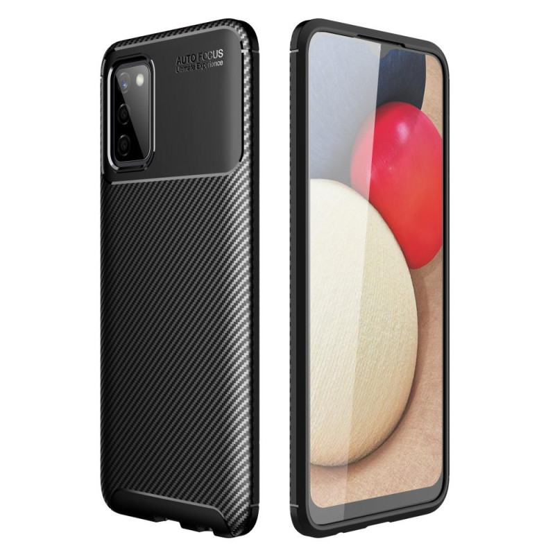 Samsung Galaxy A03s Karbonfiber Teksturcover - Sort