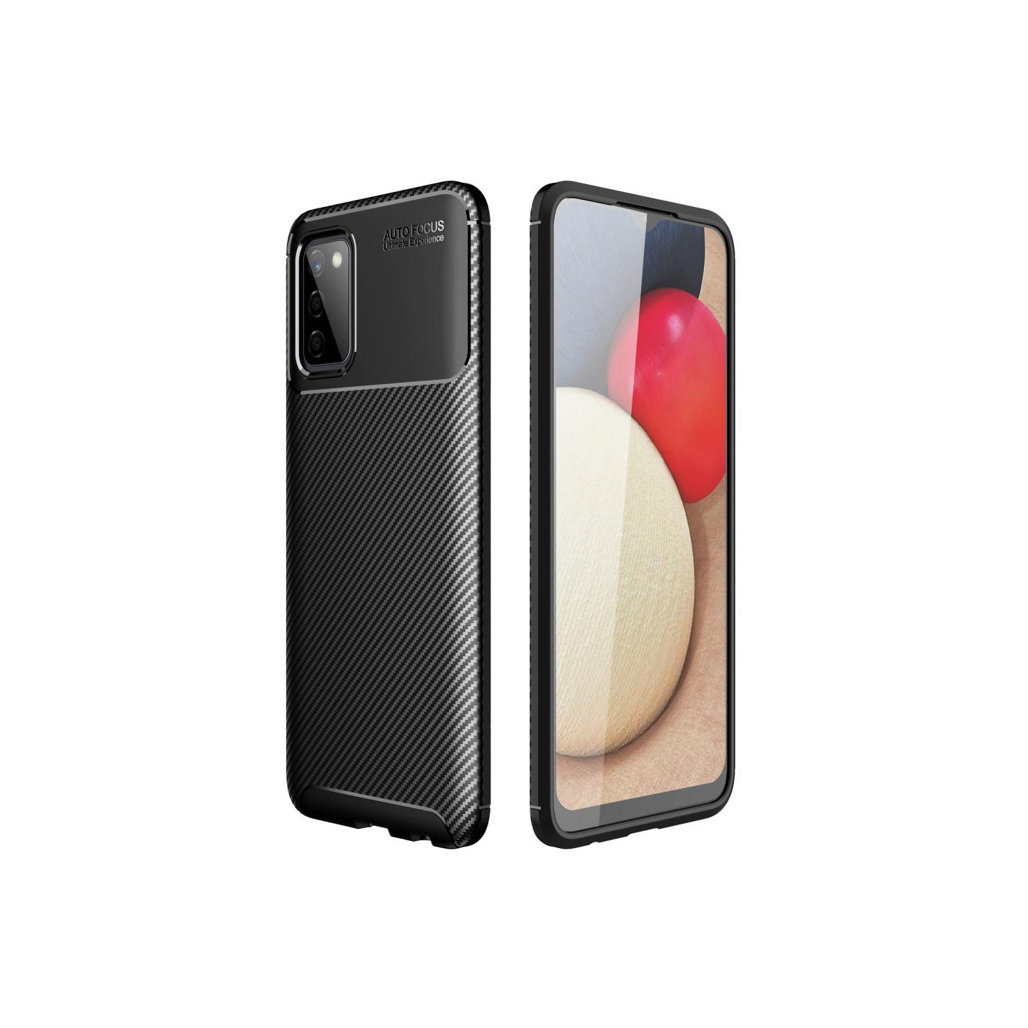 Samsung Galaxy A03s Karbonfiber Teksturcover - Sort