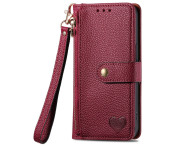 For iPhone 17 Pro Skal RFID-blockering Dragkedjeficka Plånboksfodral med Rem - Röd