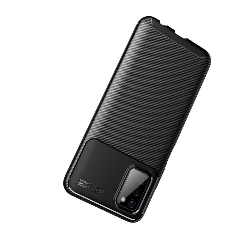 Samsung Galaxy A03s Karbonfiber Teksturcover - Sort