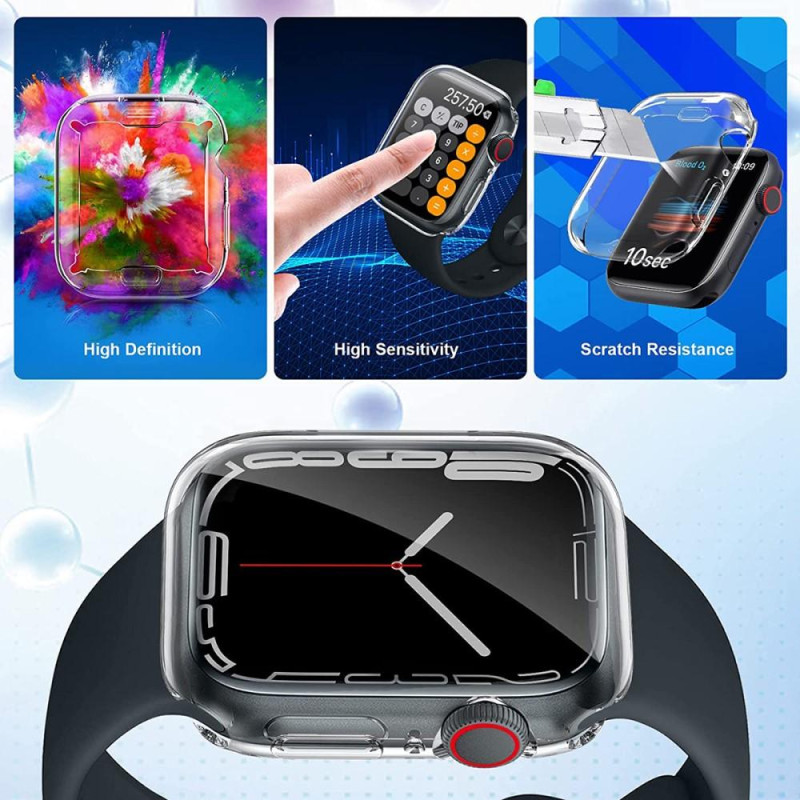 Beskyttende gjennomsiktig cover TPU til Apple Watch Series 7 45mm