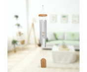 Vindspel aluminium metallrör hängande ornament vitt trä fyrkantig hänge vitt rep