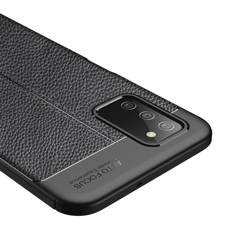 Samsung Galaxy A03s TPU Deksel Litchi Texture - Svart