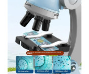 Mikroskop 100X / 600X / 1200X Förstoring Vetenskap Biologisk Experiment