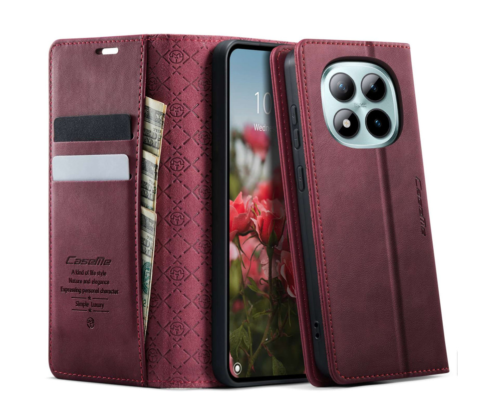 CASEME Plånboksfodral Xiaomi Poco M8 Pro 5G / Xiaomi Redmi Note 15 Pro+ 5G - Röd
