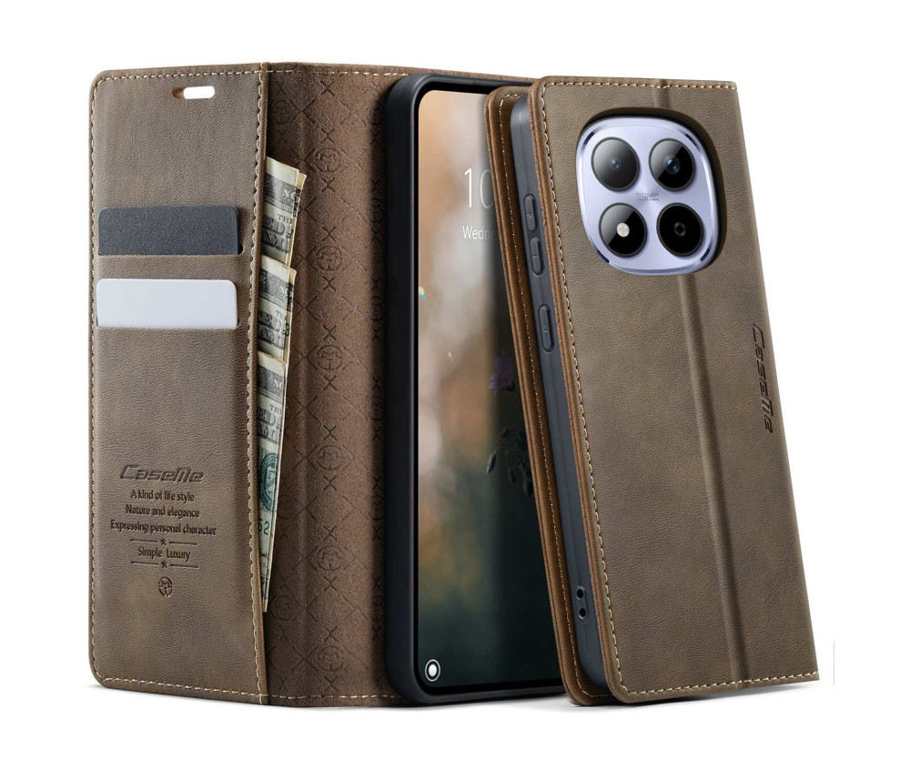 CASEME Plånboksfodral till Xiaomi Redmi Note 15 Pro 5G - Coffee