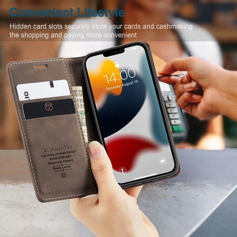CASEME Retro tegnebog taske til iPhone 13 - Kaffe