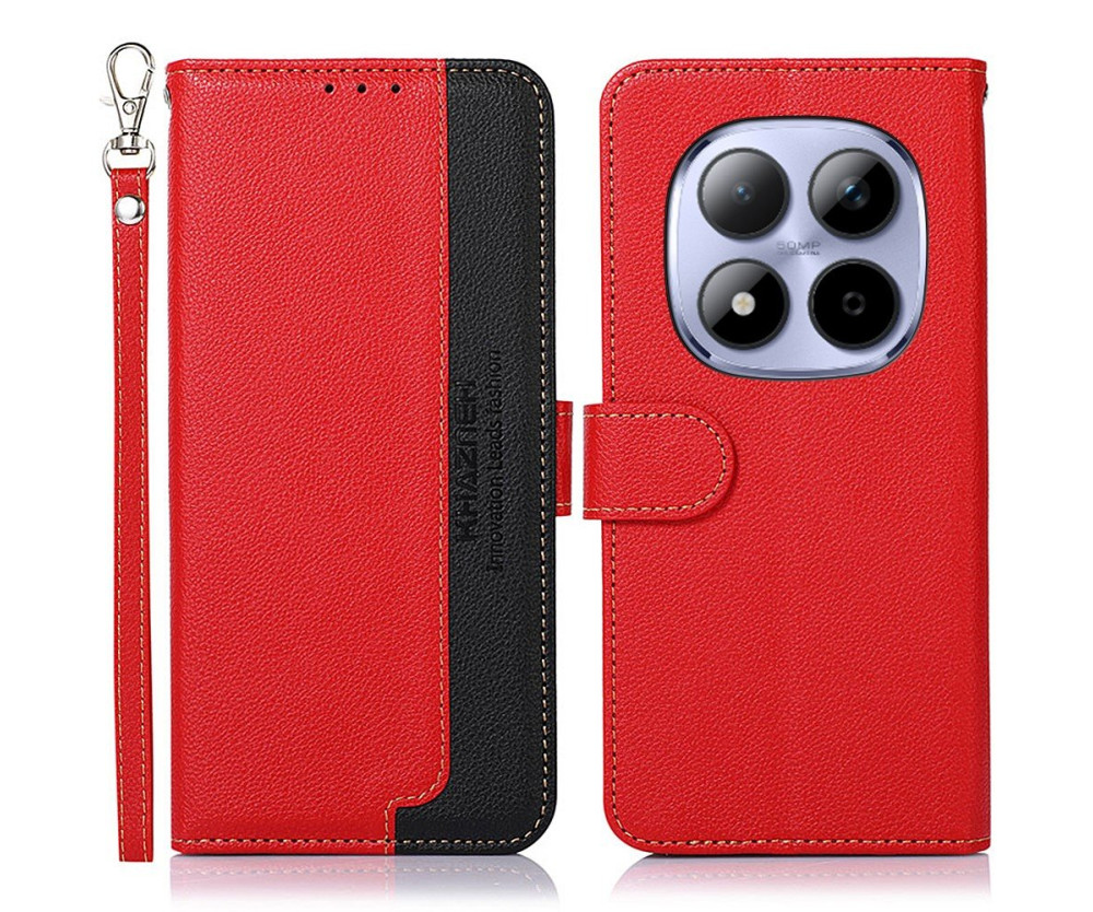 KHAZNEH Plånboksfodral till Xiaomi Redmi Note 15 Pro - Röd/Svart