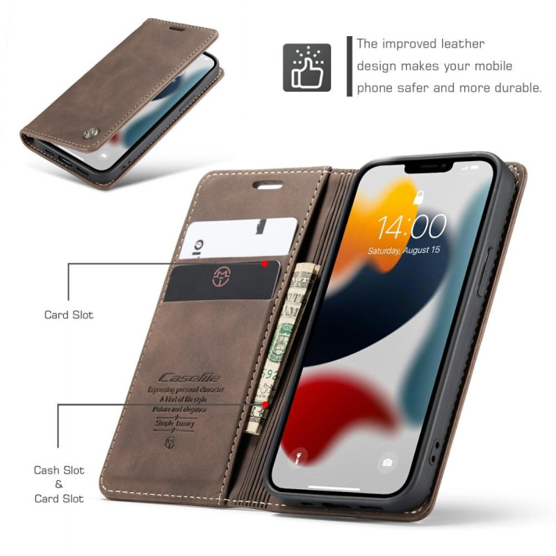 CASEME Retro Wallet Case for iPhone 13 - Coffee