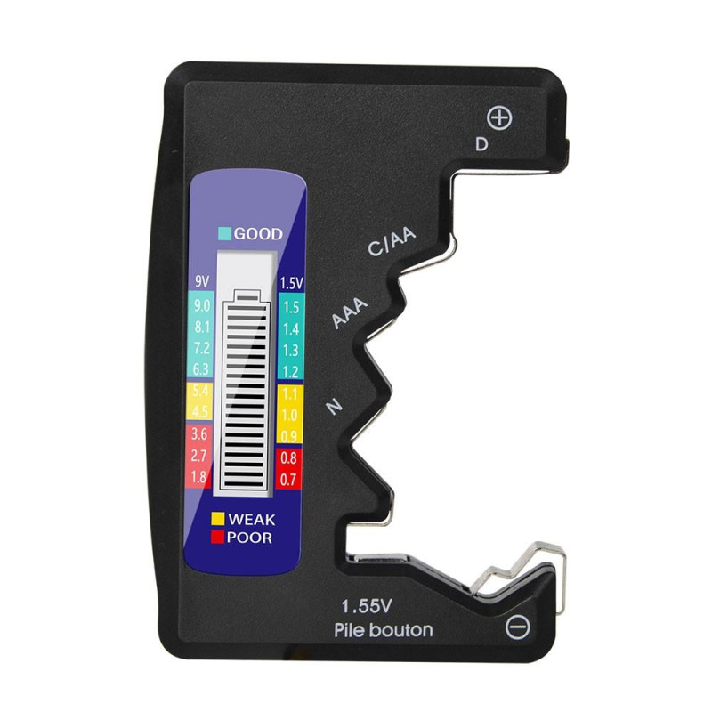 Universal batteridetektor Tester Checker C/AA/AAA/D/N/9V/6F22/1.55V