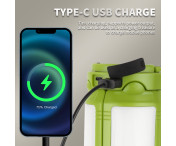 Hopfällbar Campinglykta Uppladdningsbar 4 Ljuslägen Vattentät Tältlampa Lykta