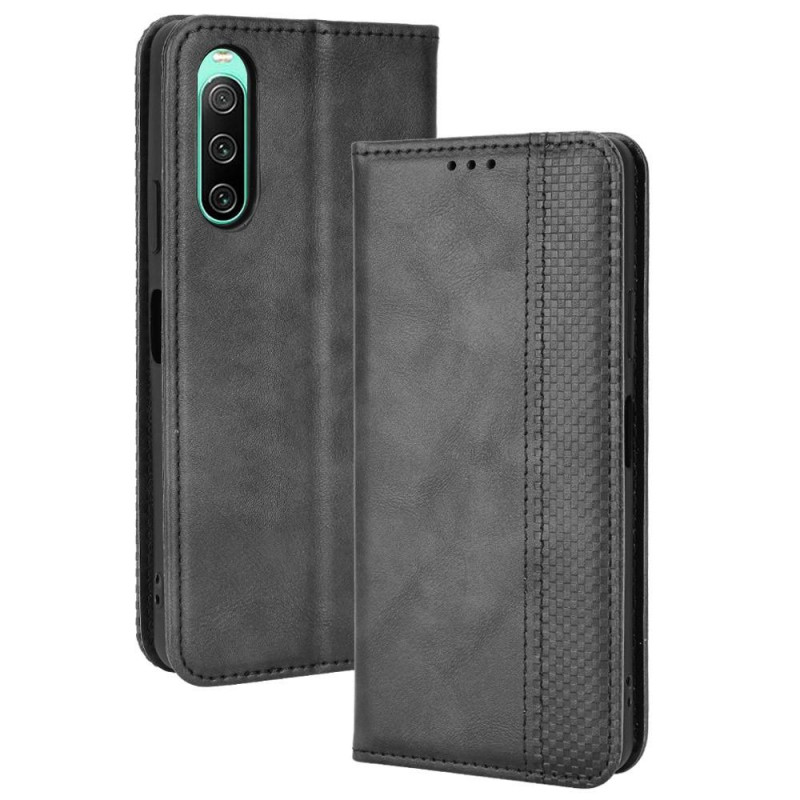 Wallet Stand Flip Phone Case for Xperia 10 V - Black