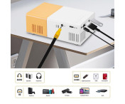 Projektor Hemmabio HD Bärbar LED-projektor Skärmspegling Stöder 1080P 