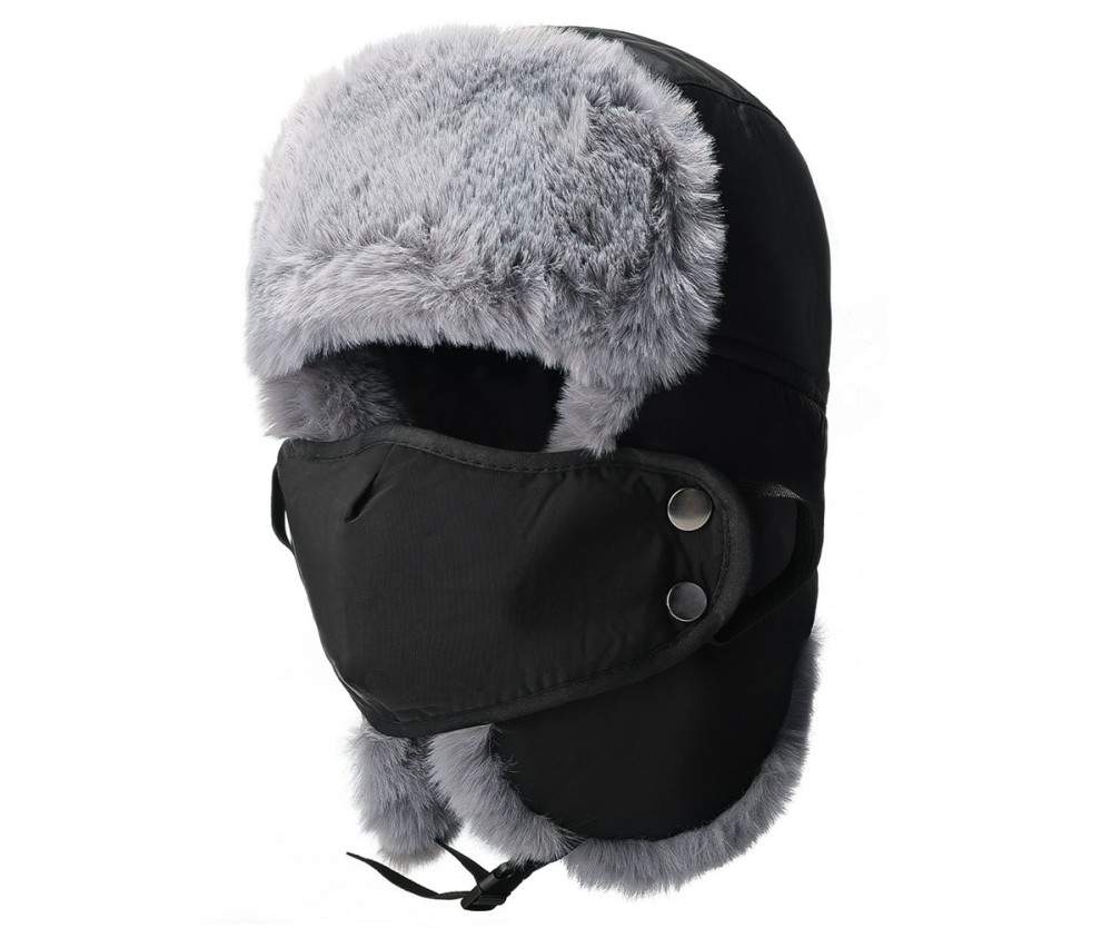 Mössa Vintermössa med tjock fleecefodrad öronlapp och vindtät keps