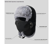 Mössa Vintermössa med tjock fleecefodrad öronlapp och vindtät keps