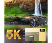 Digitalkamera 5K 3X optisk zoom 6-axlig stabilisering DV Videokamera + 32GB Kort