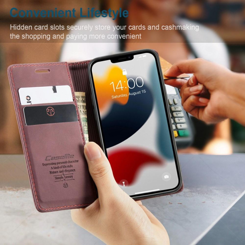 CASEME Lommebok - deksel iPhone 13 - Vinrød