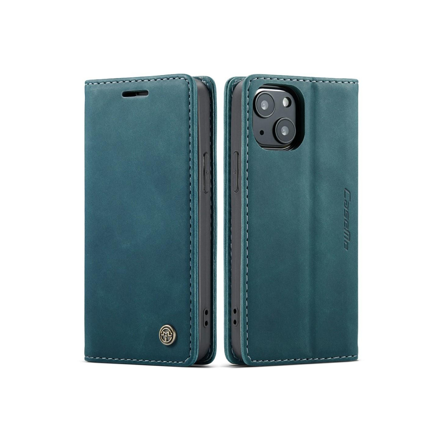 CASEME Retro lompakkokotelo iPhone 13 - Sininen