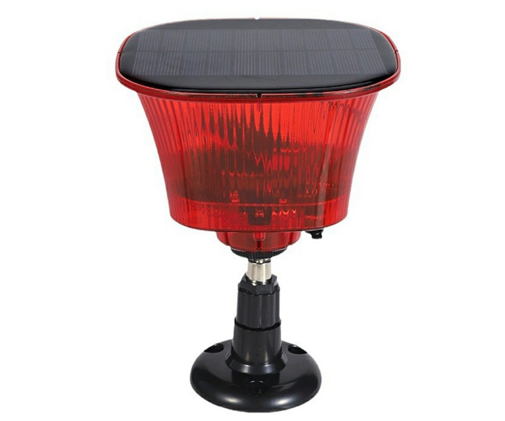 Avskräckande Soldriven Fågelskrämma Larm Lampa LED-stroboskop Frukt Grönsaker