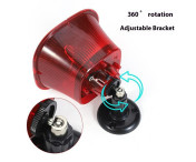 Avskräckande Soldriven Fågelskrämma Larm Lampa LED-stroboskop Frukt Grönsaker