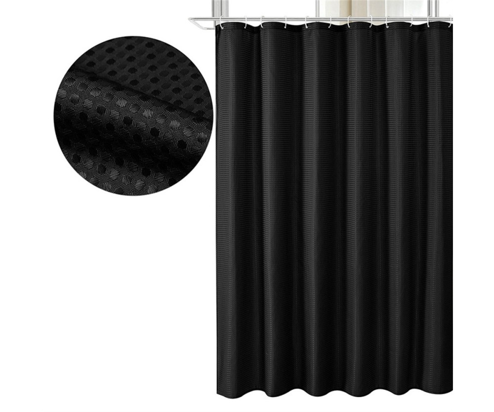 Duschdraperi 180 x 200 cm svart badrumsavdelare mögelbeständig badrum fukttät