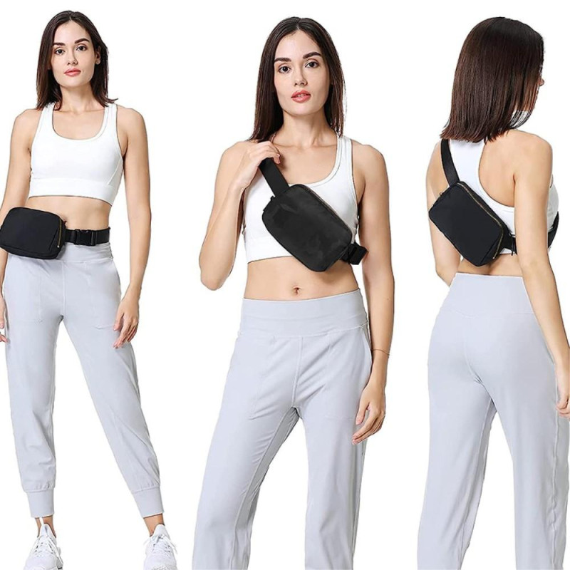 Chest Waist Bag Sport Casual Crossbody Bag - Black Camouflage