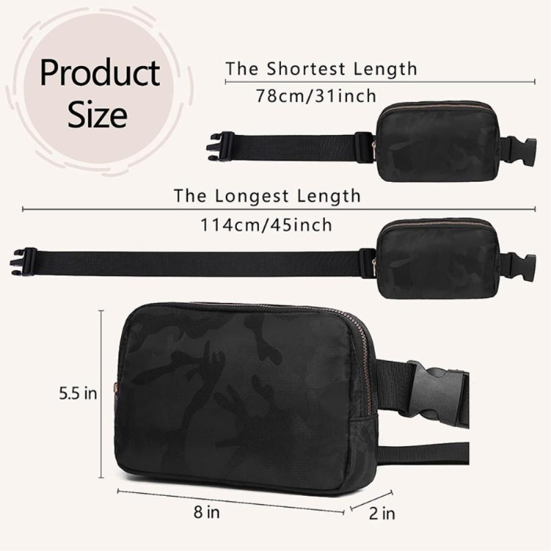 Rintavyölaukku Sport Casual Olkalaukku - Musta Naamiointi