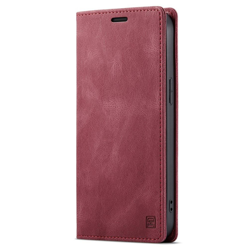 AUTSPACE A01 Retro Wallet Case for iPhone 13 - Red