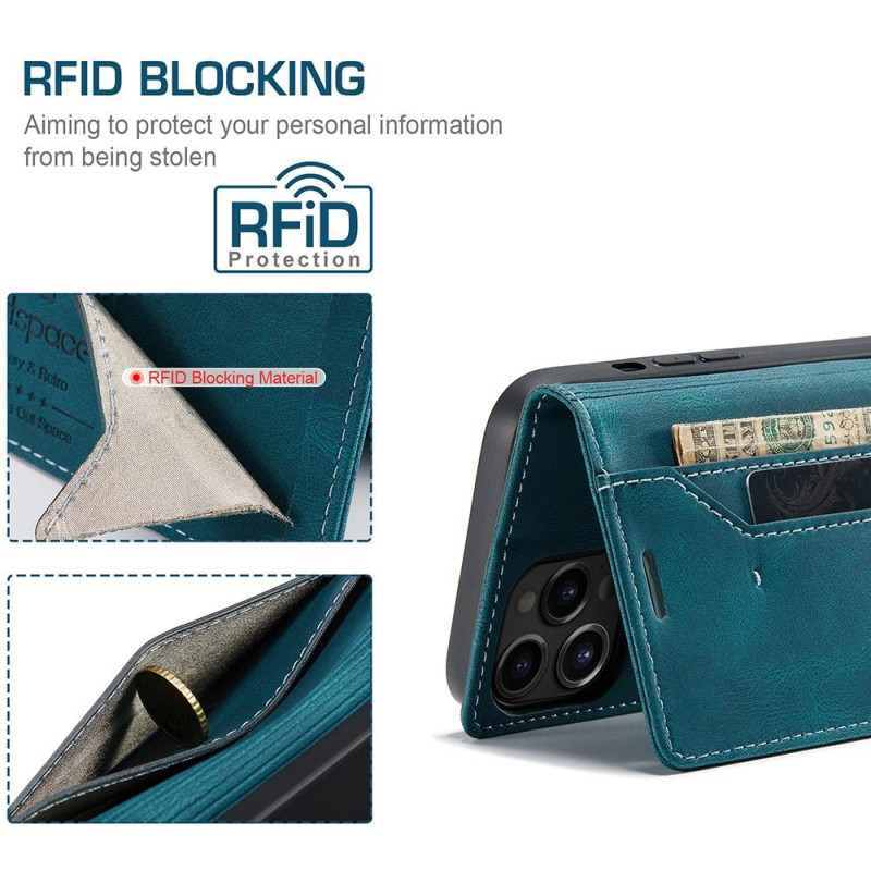 AUTSPACE A01 Retro Lompakkokotelo - iPhone 13 Pro Max - Sininen