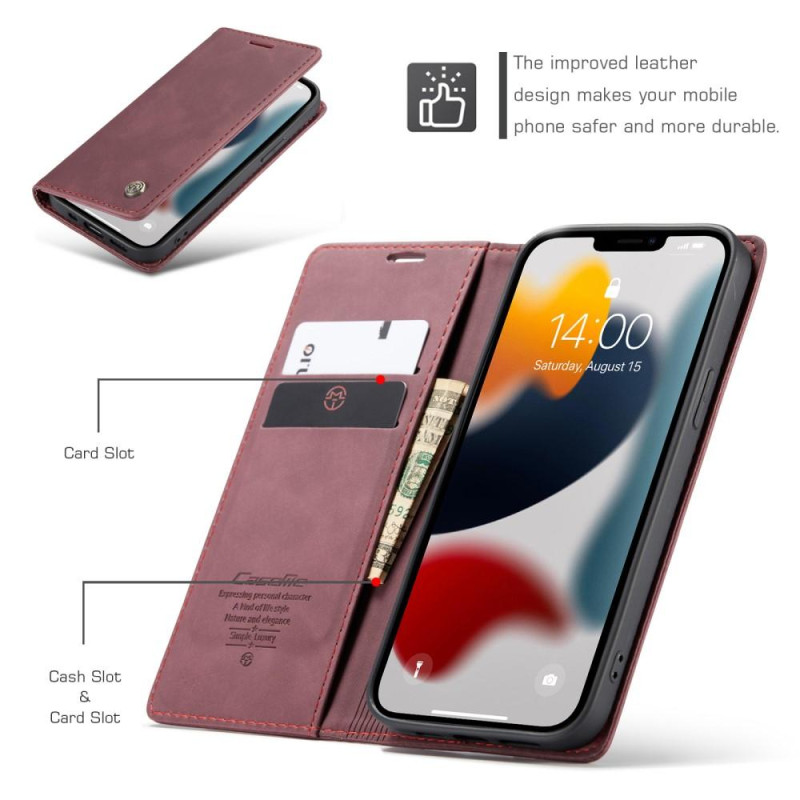 CASEME Retro Wallet Case for iPhone 13 Pro - Red