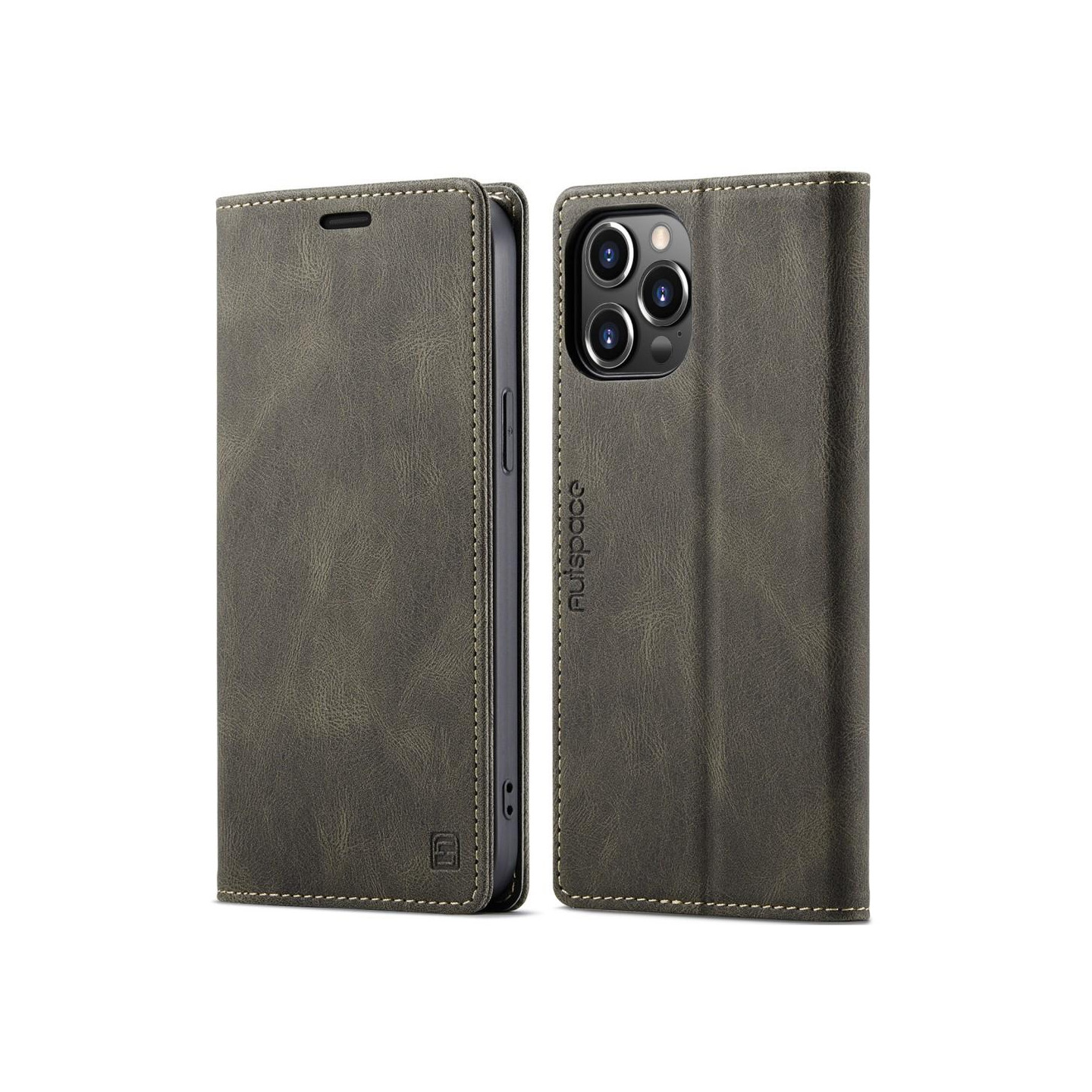 AUTSPACE A01 Lommebok - cover iPhone 13 Pro - Kaffe