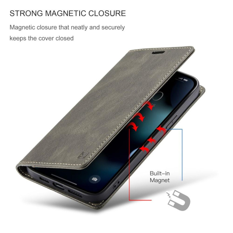 AUTSPACE A01 Retro Wallet Case for iPhone 13 Pro - Coffee