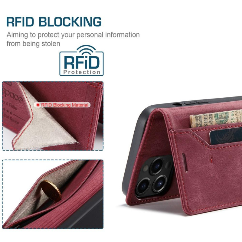 AUTSPACE A01 Retro Lompakkokotelo - iPhone 13 Pro - Punainen