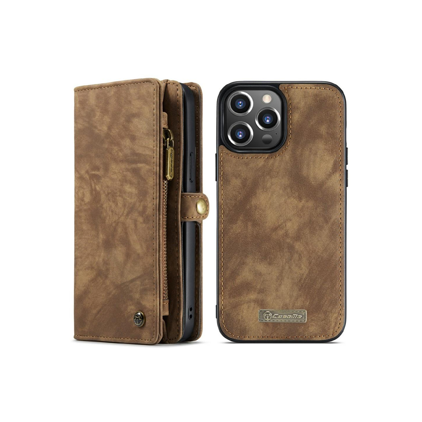 CASEME iPhone 13 Pro Retro Lommebok - deksel - Brun