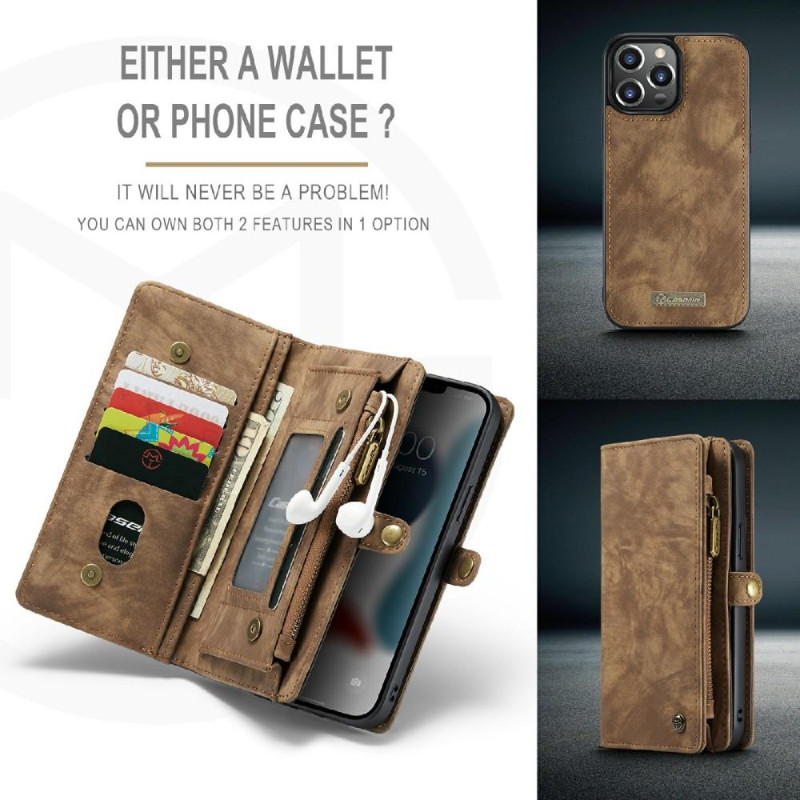 CASEME iPhone 13 Pro Retro Lommebok - cover - Brun
