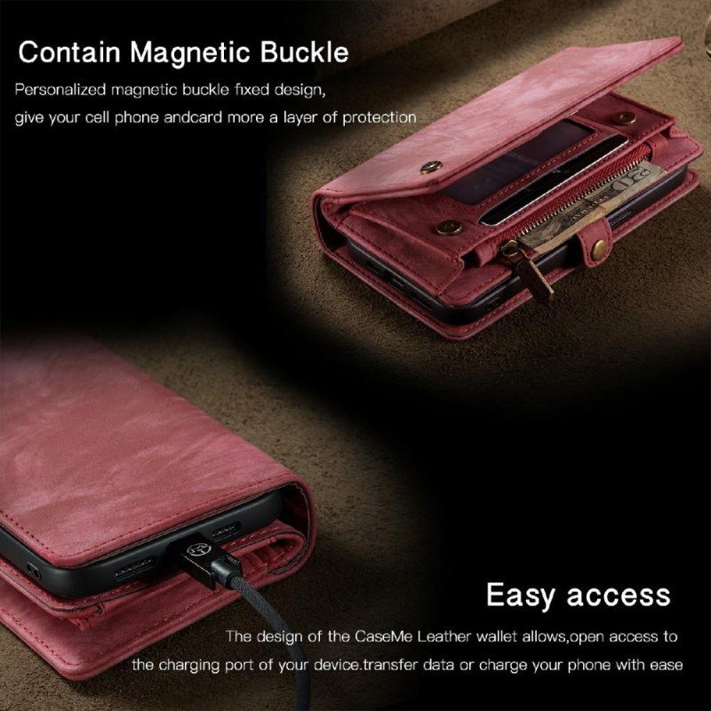 CASEME iPhone 13 2 - in - 1 Lompakon Puhelimen Kuori - Punainen