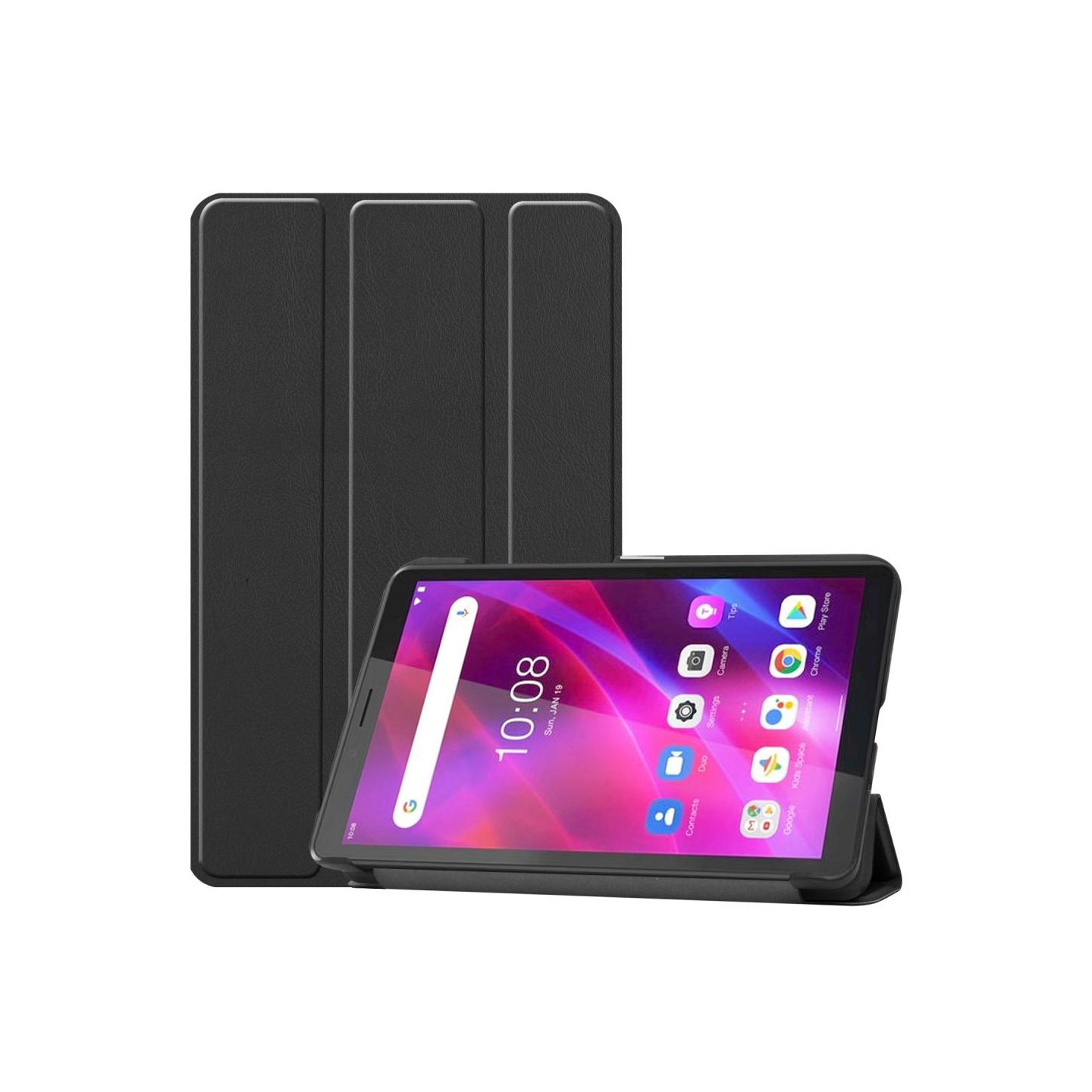Lenovo Tab M7 (3rd Gen) Tri - fold Case Cover - Black