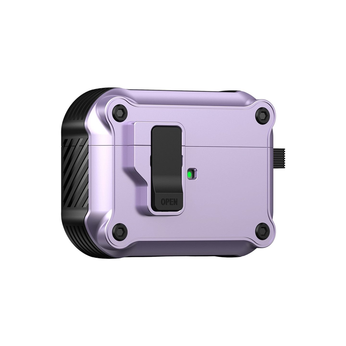 Til AirPods Pro 3 beskyttelsesdeksel i TPU + PC-skall med krok / karabinkrok - Lilla