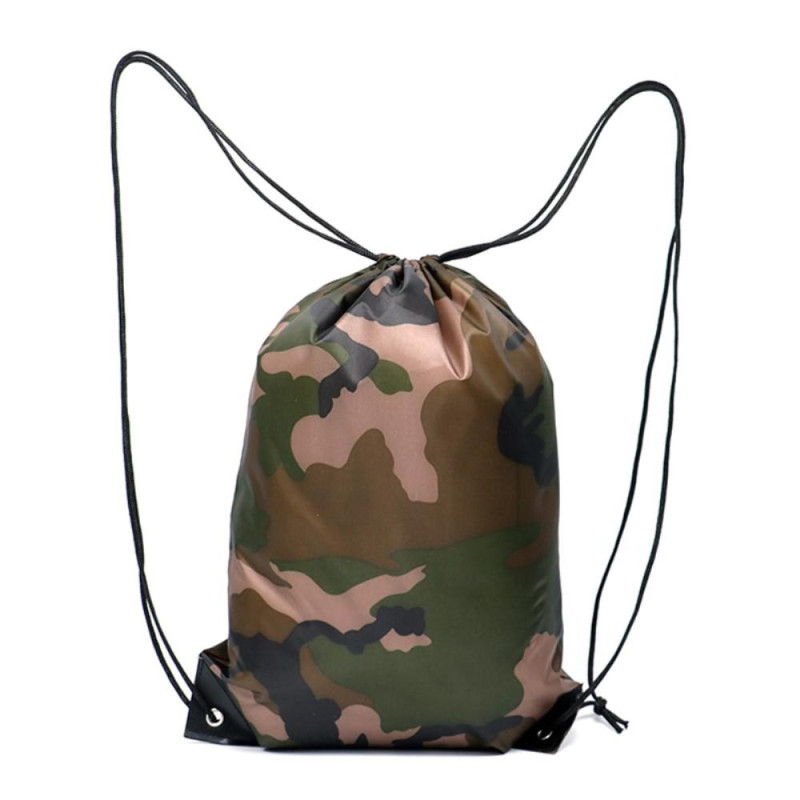 Camouflage Backpack Drawstring Bag Sports Gym Camping Hiking