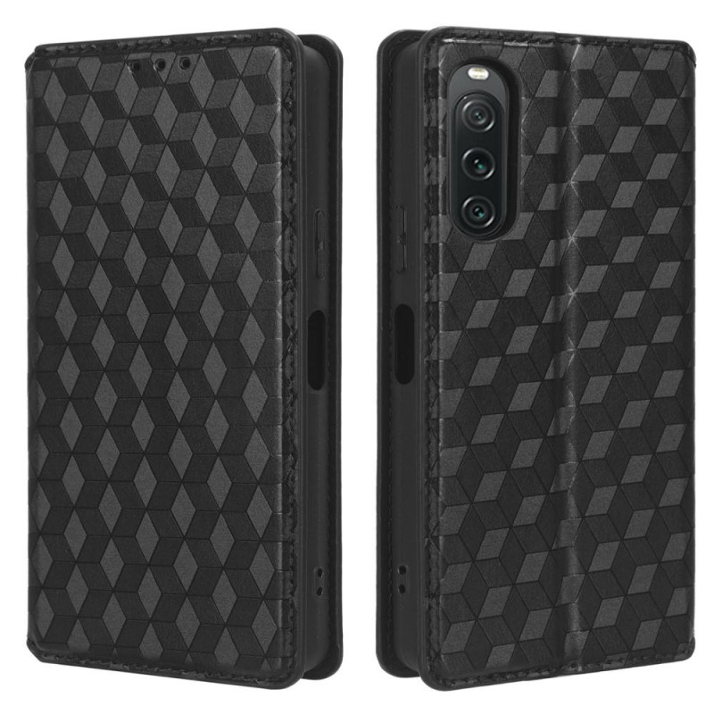 Rhombus Lompakkokotelo Sony Xperia 10 V - Musta