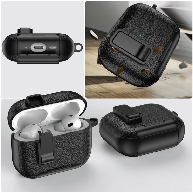 Til AirPods Pro 3 Beskyttende Etui med Stativ Etui med Lås og Karabinhage