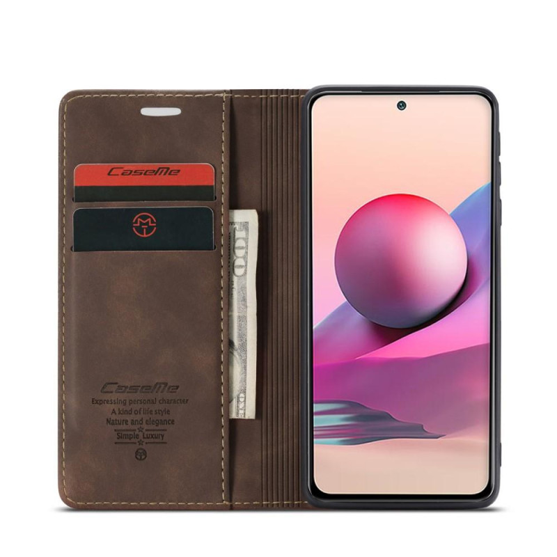 CASEME Lommebok - deksel Xiaomi Redmi Note 10 4G/Note 10S - Kaffe