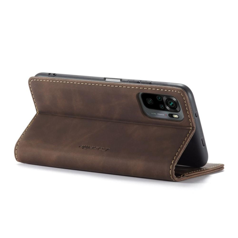 CASEME Retro Wallet Case for Xiaomi Redmi Note 10 4G/Note 10S - Coffee