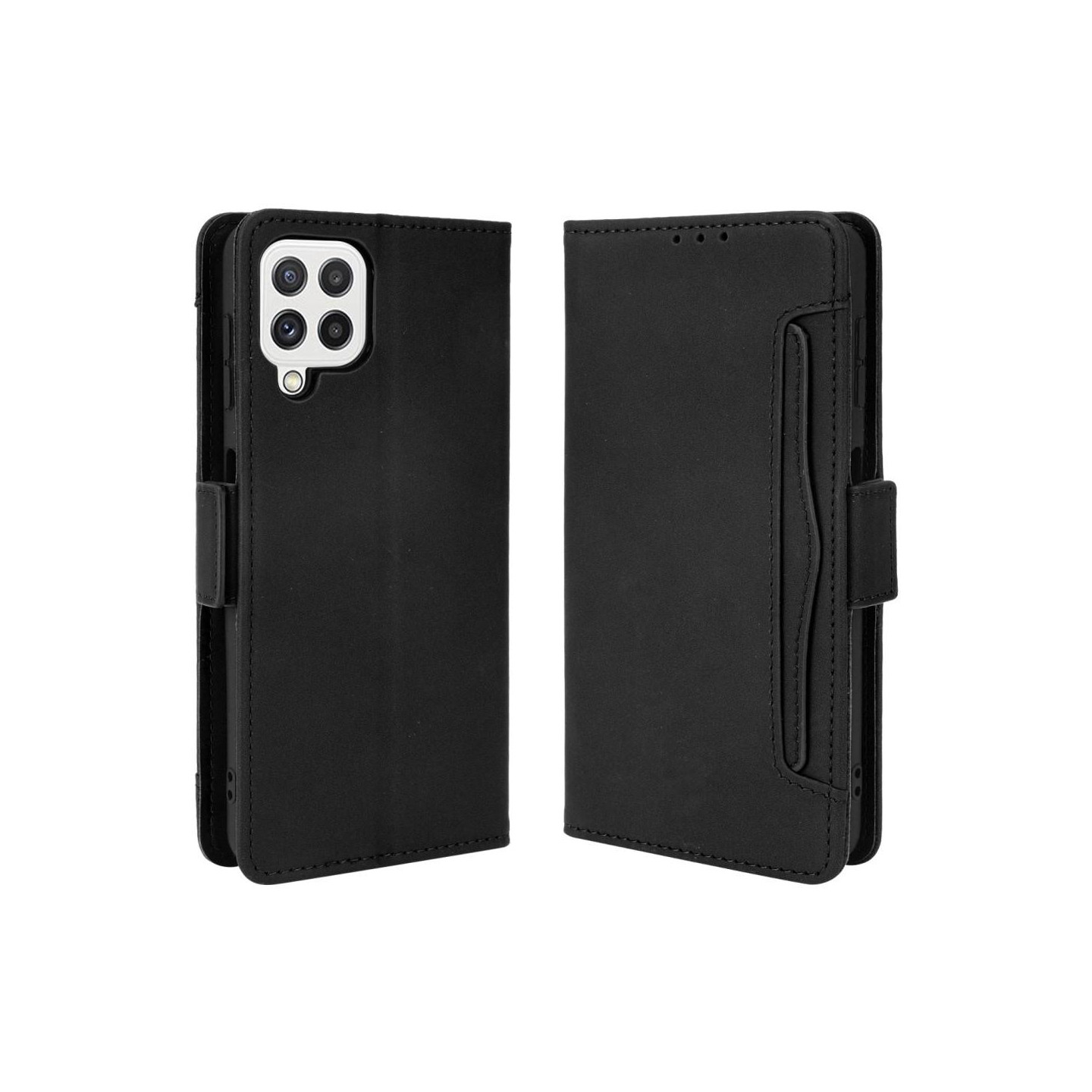 Wallet Stand Flip Phone Case for Samsung Galaxy A22 4G - Black