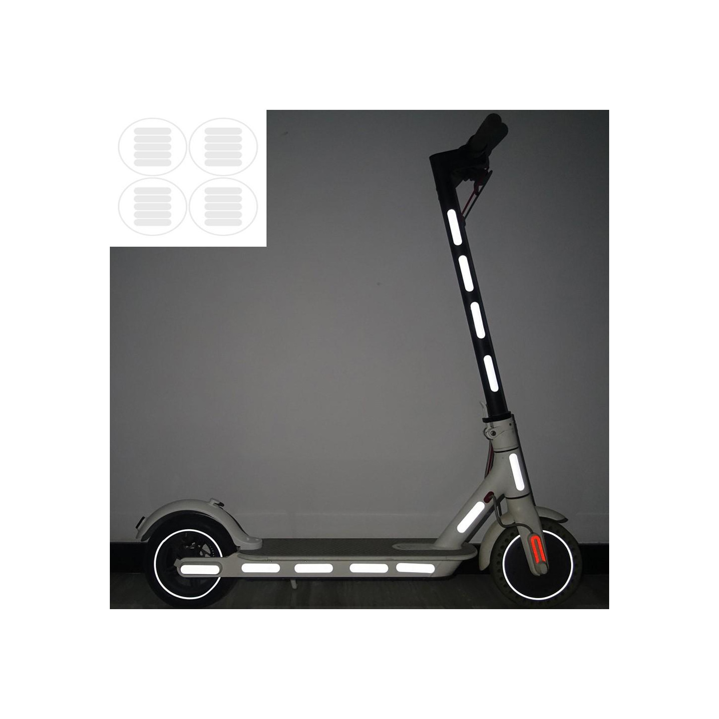 Night Safety Reflective Stickers Set for Xiaomi M365/M365 Pro Silver