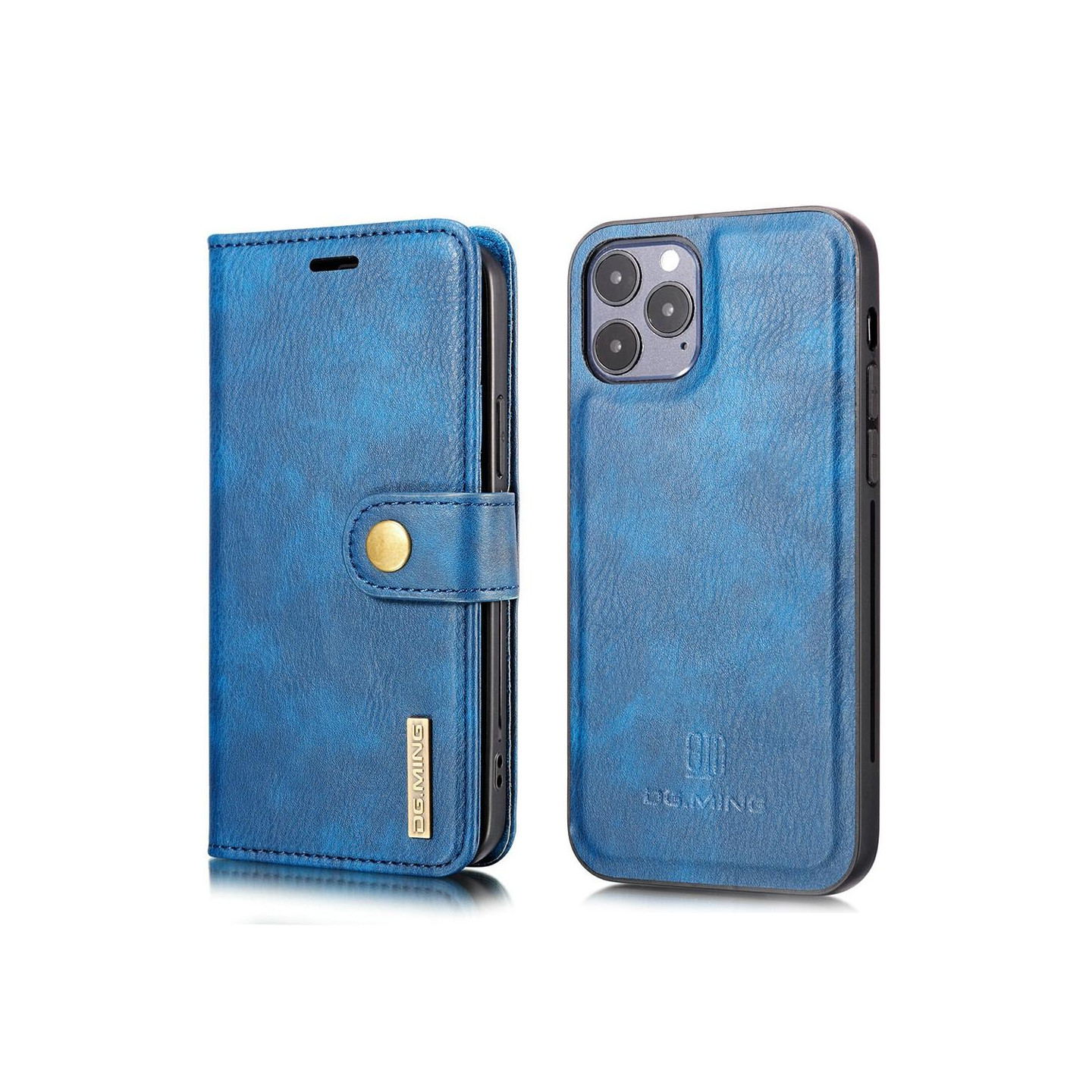 DG.MING For iPhone 13 Stylish Wallet Case - Blue