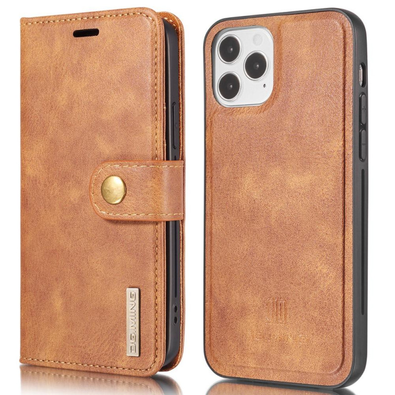DG.MING For iPhone 13 Pro Stylish Wallet Case - Brown