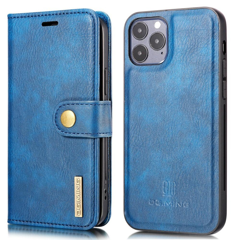 DG.MING For iPhone 13 Pro Stylish Wallet Case - Blue