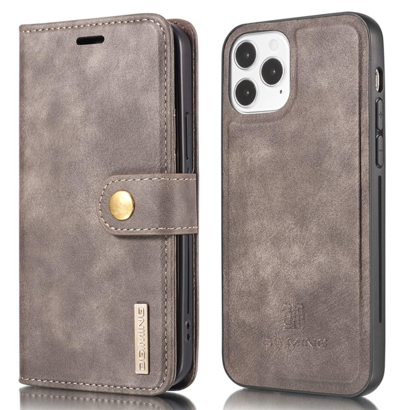 DG.MING For iPhone 13 Mini Stylish Wallet Case - Coffee