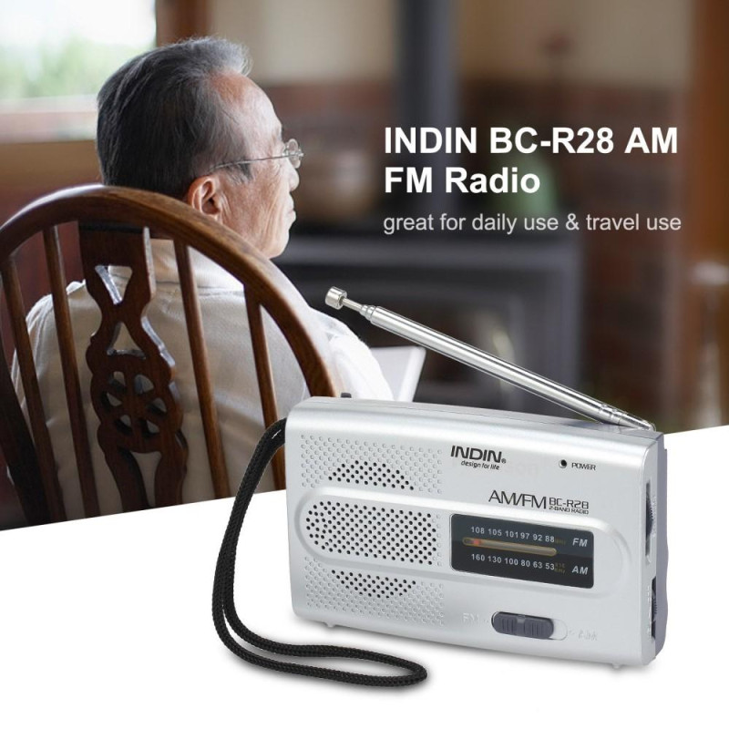 INDIN BC - R28 AM FM Portable Pocket Radio with Mini Speaker